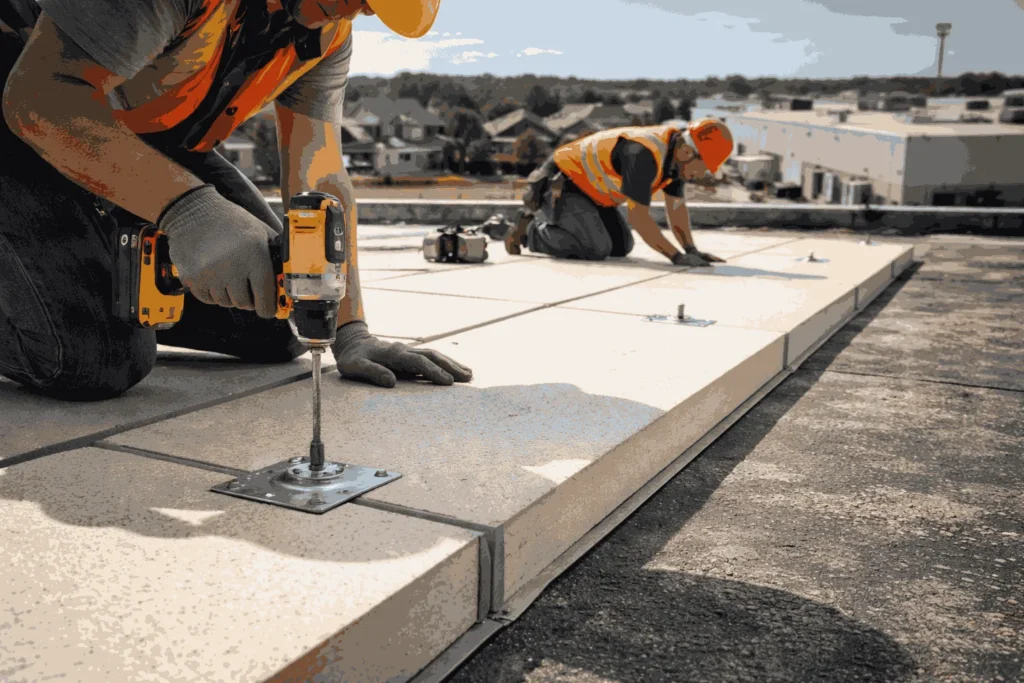 Step 2 of flat roofing