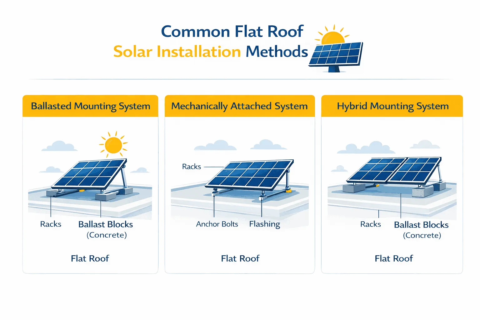 How Solar Panels Are Installed on Flat Roofs