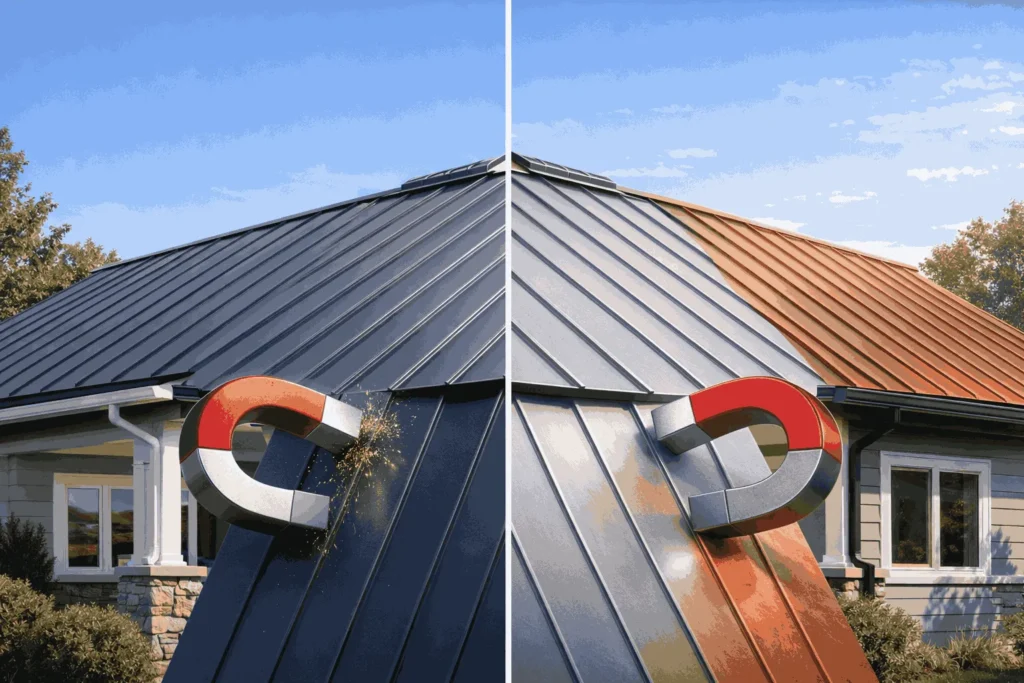 are metal roof magentic