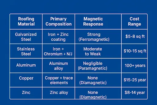Different Metal Roofing Materials