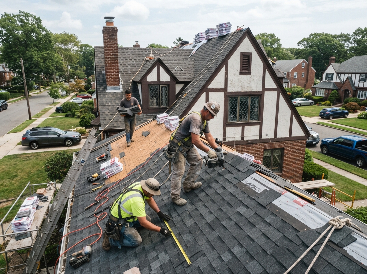 MK Best Roofing team providing professional roofing services in Floral Park, NY